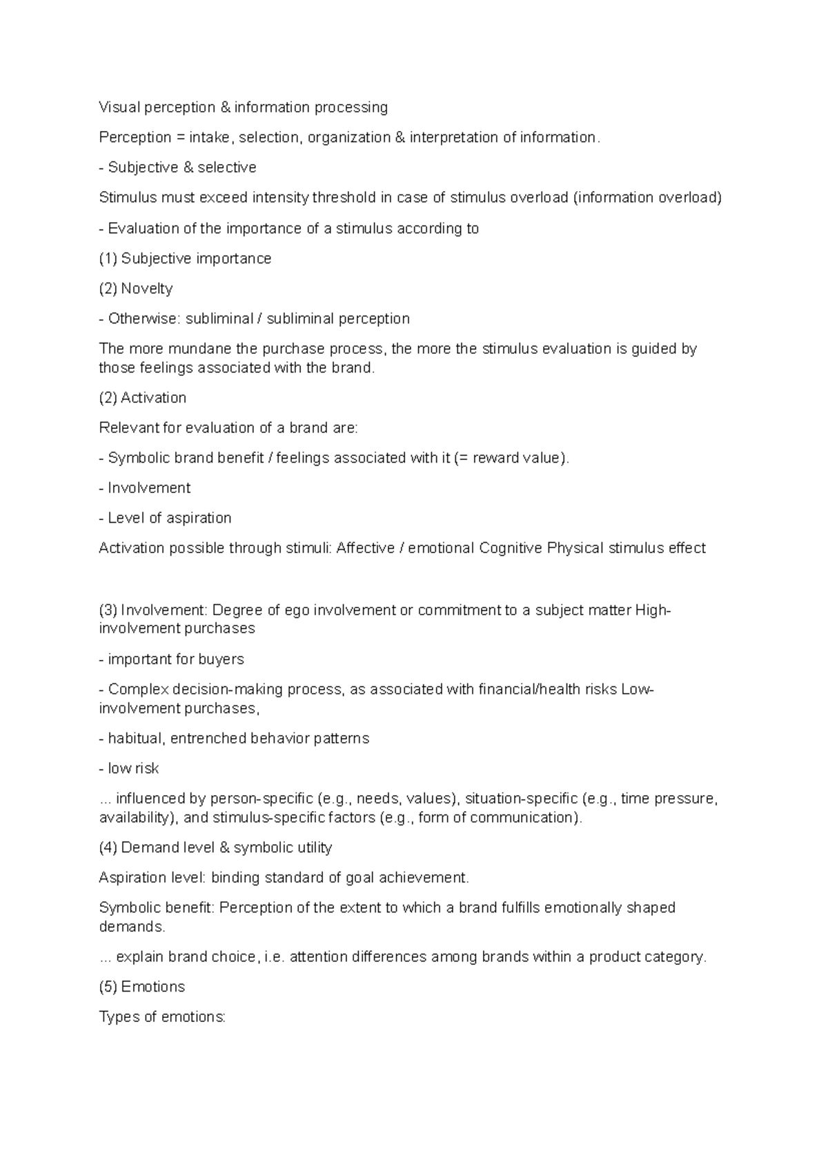 Visual perception - Marketing Notes - Visual perception & information ...