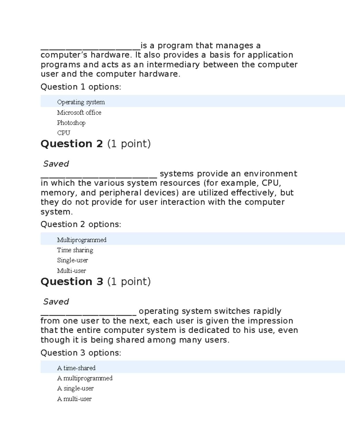 Linux quiz 2 - astornmy - ________________________is a program that ...