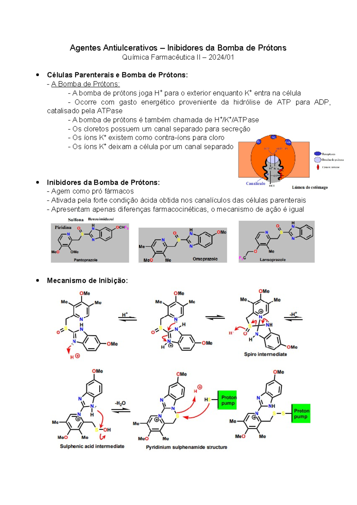 Resumo de Antiulcerativos - Agentes Antiulcerativos – Inibidores da ...