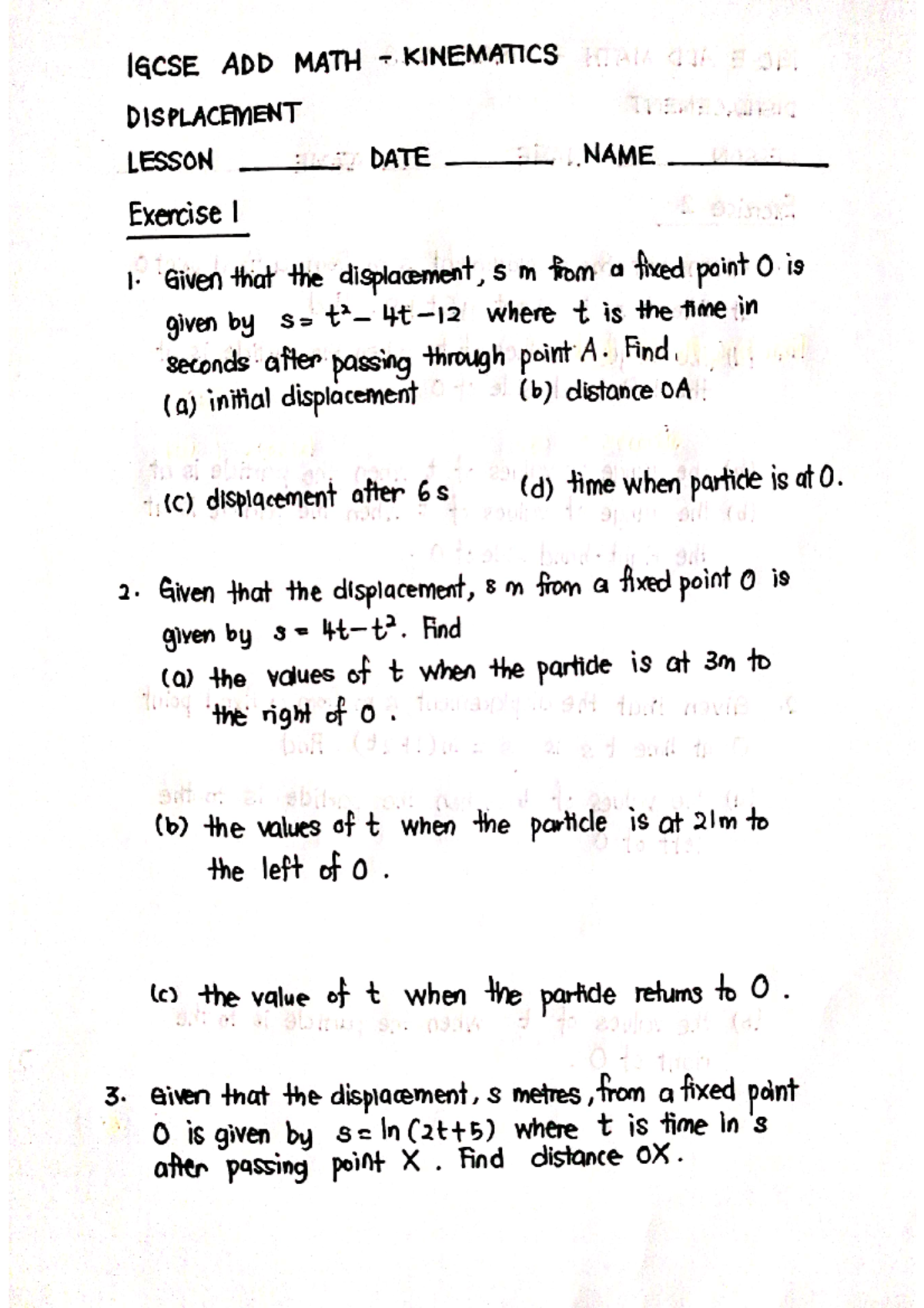 Y11am qp kinematics - Engineering Mathematics II - Studocu