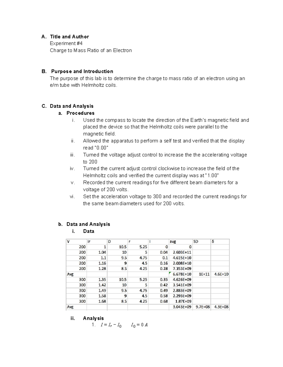 Phys122 Lab 4 - Physics 122 Lab 4 with all answers - A. Title and ...