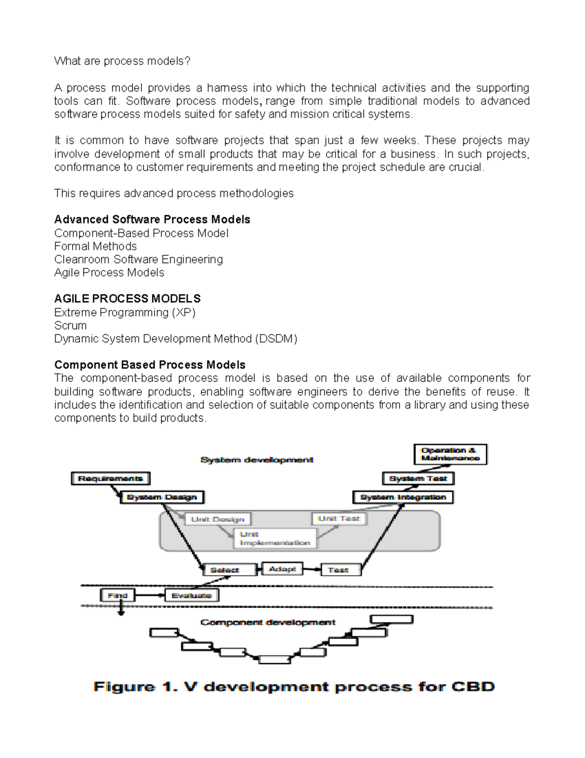 Csci15 reading What is process model and different advance software