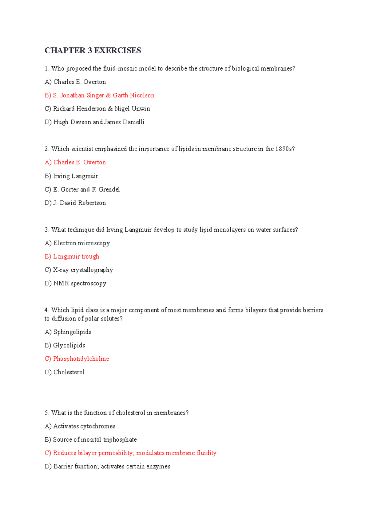 C3-Exercise 1 - biology cells exercise - CHAPTER 3 EXERCISES Who ...