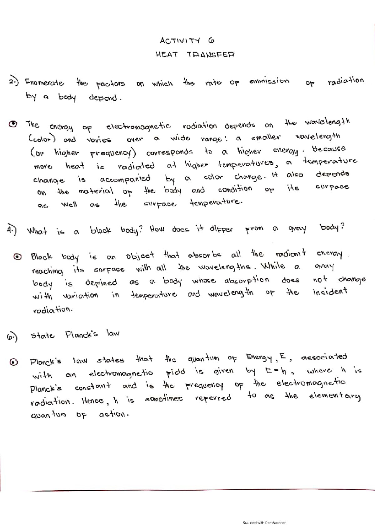 HEAT Transfer ACT - learning activity - Mechanical Engineering - Studocu