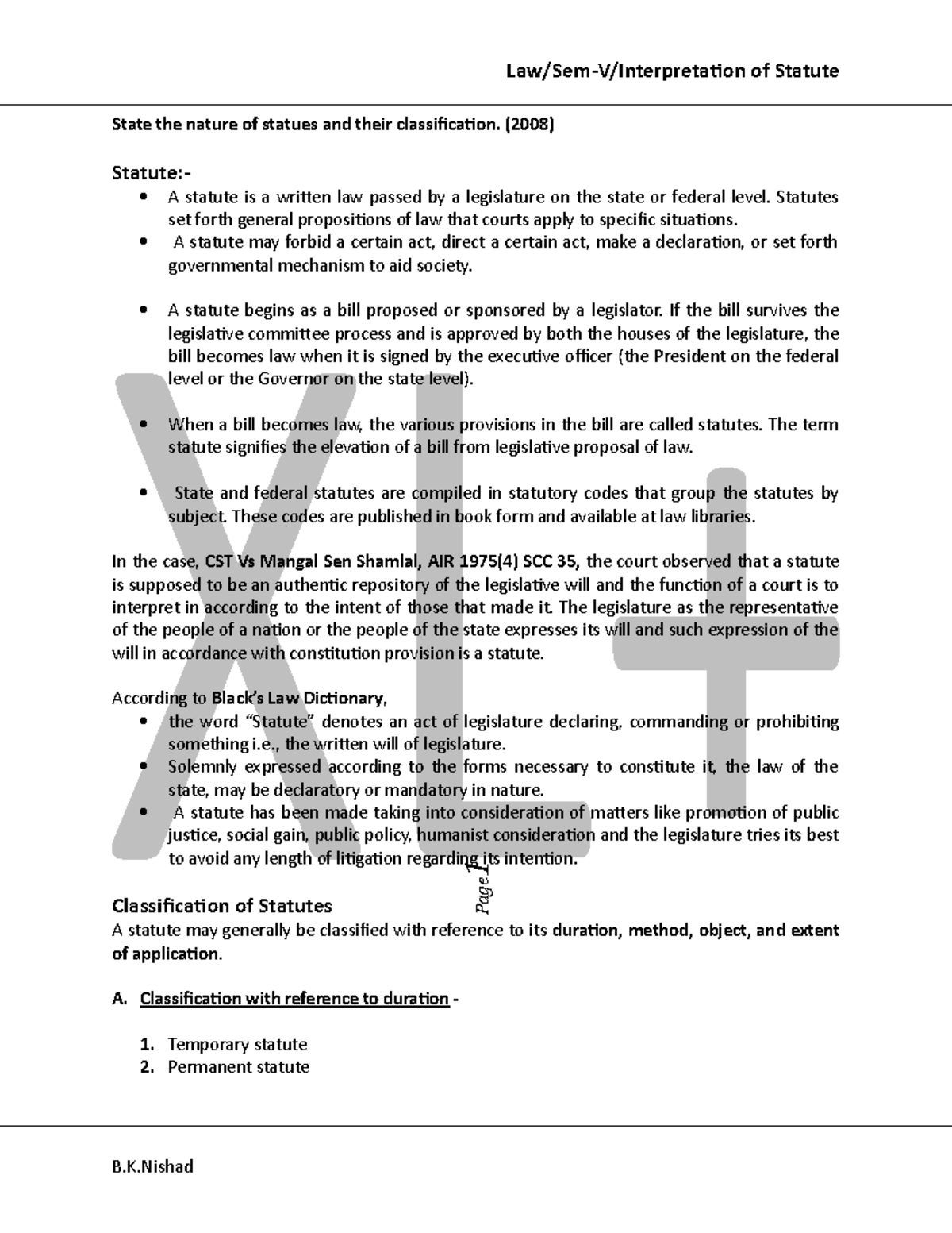 New StatuteandTypesofStatutes interpretation of statutes Page 1