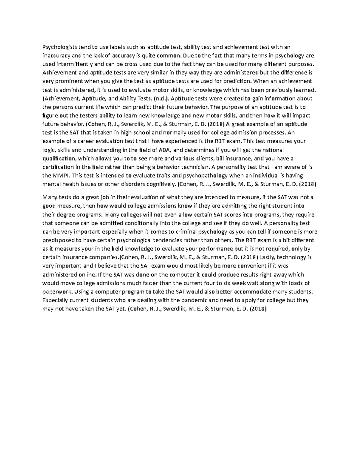 Week 10 psy history discussion - Psychologists tend to use labels such ...