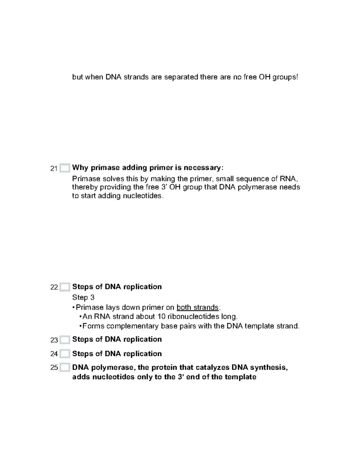 11``3 - DNA Notes - but when DNA strands are separated there are no ...