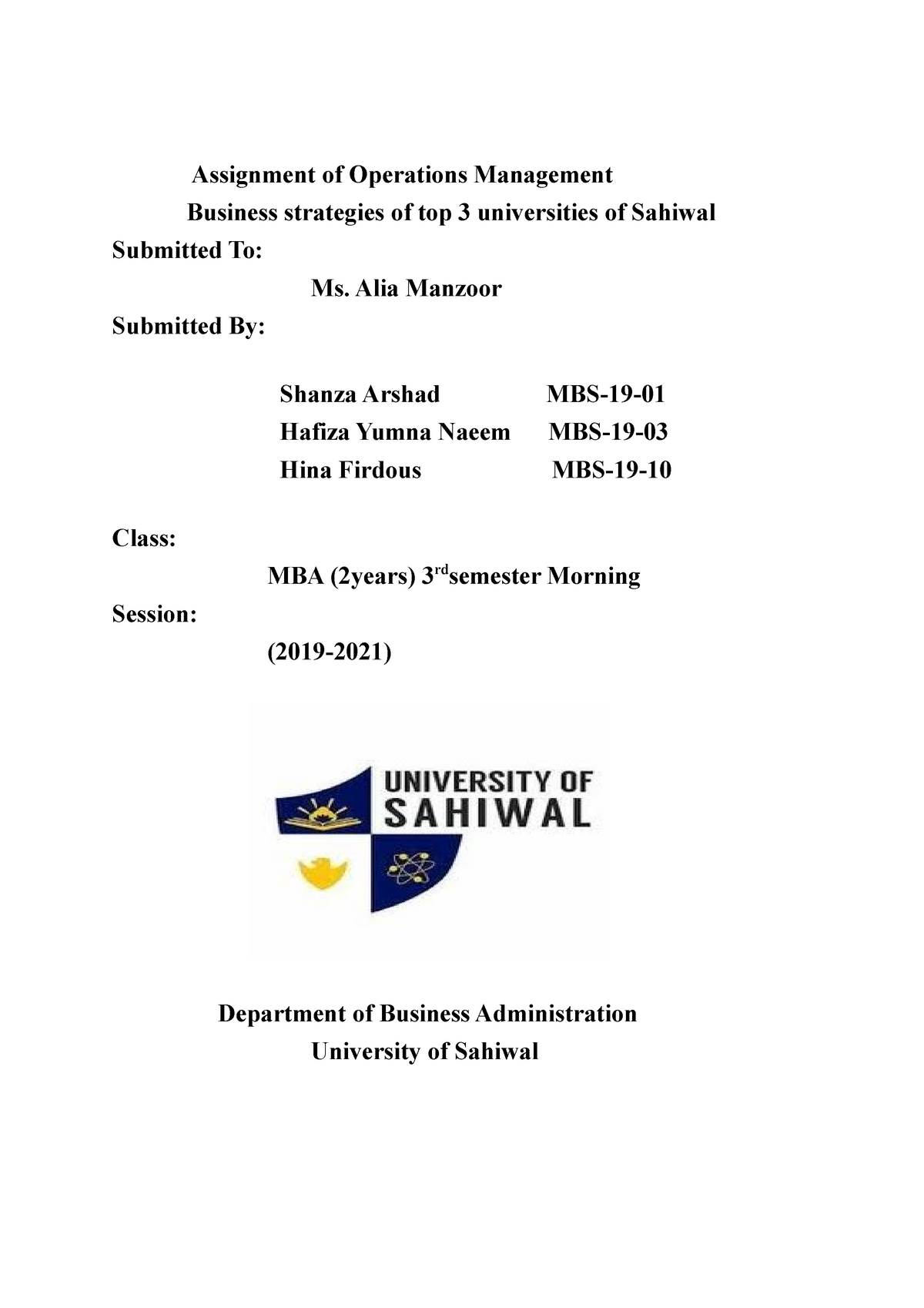 operations management in business assignment