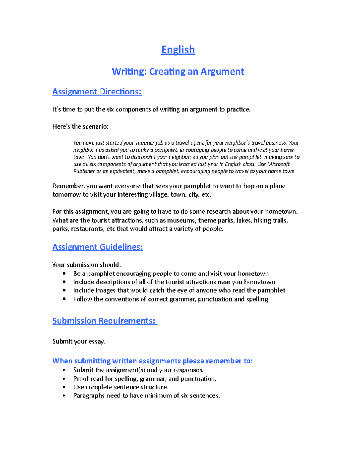 Writing Creating an Argument - English Writing: Creating an Argument ...