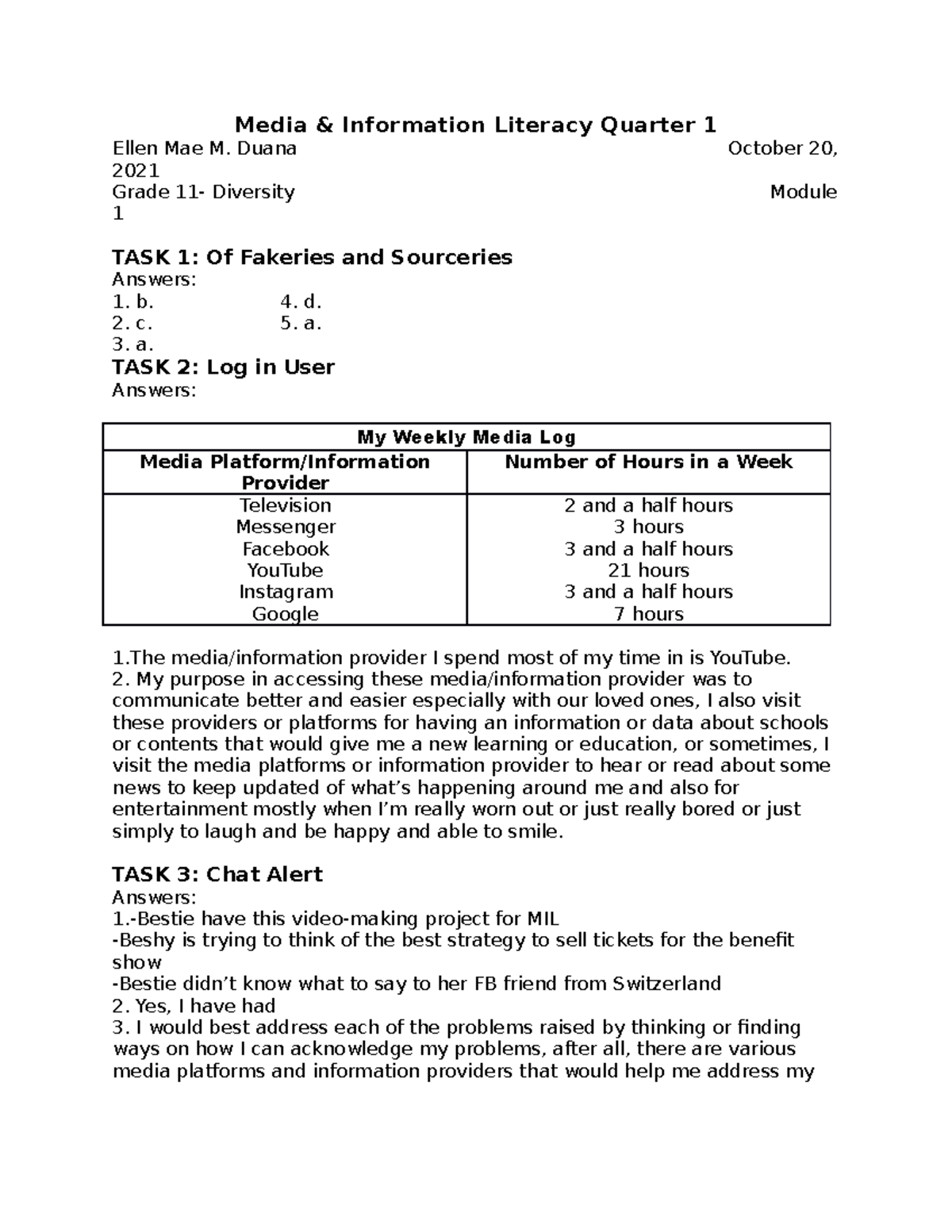 MILF - Media and Information Literacy notes - Media & Information ...