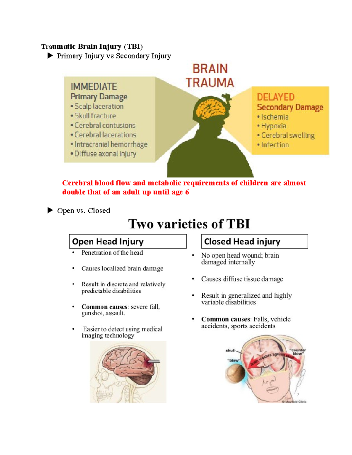 Neuro study guide hhhh - Traumatic Brain Injury (TBI) uPrimary Injury ...