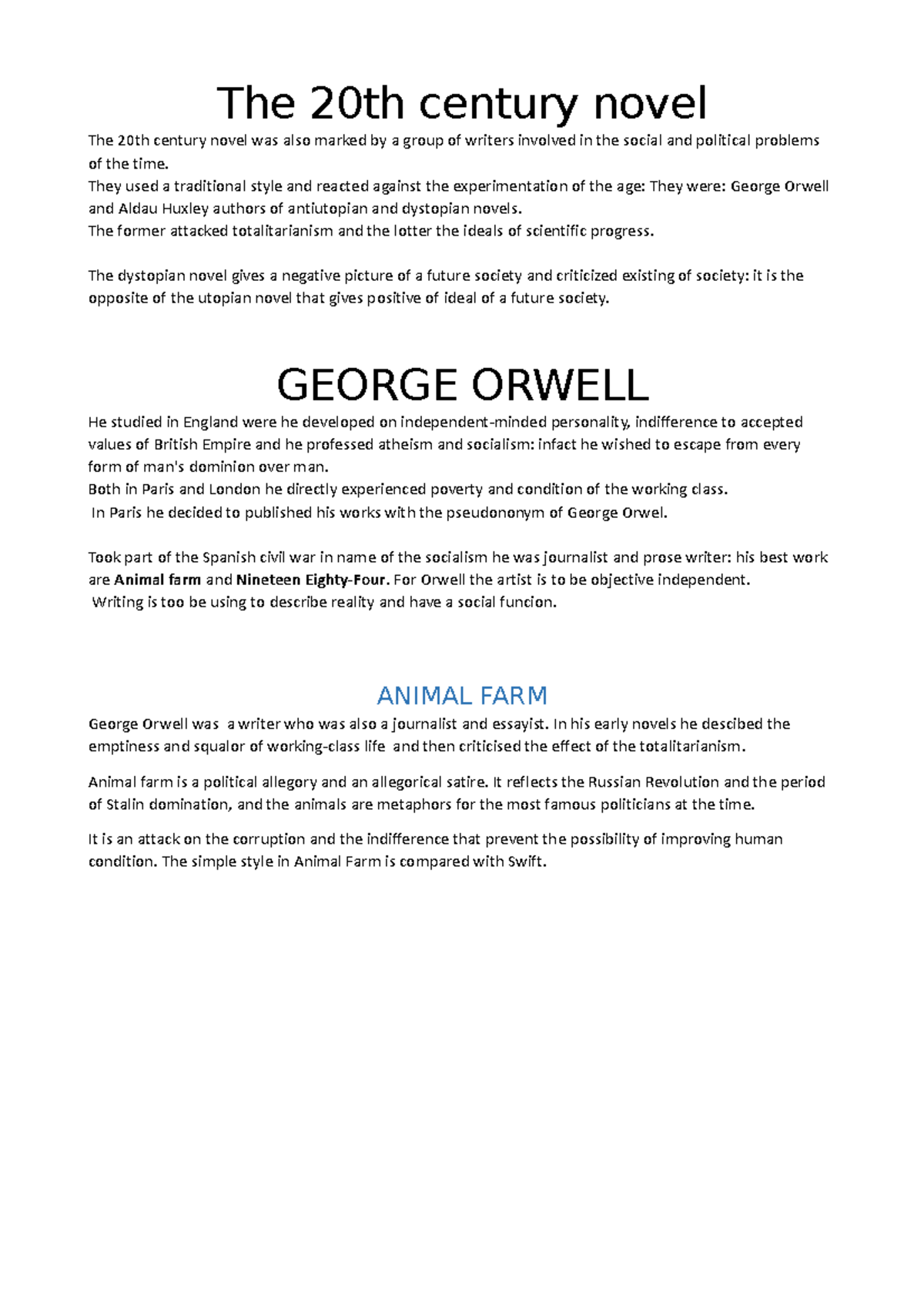 THE 20TH Century Poetry The 20th century novel The 20th century novel