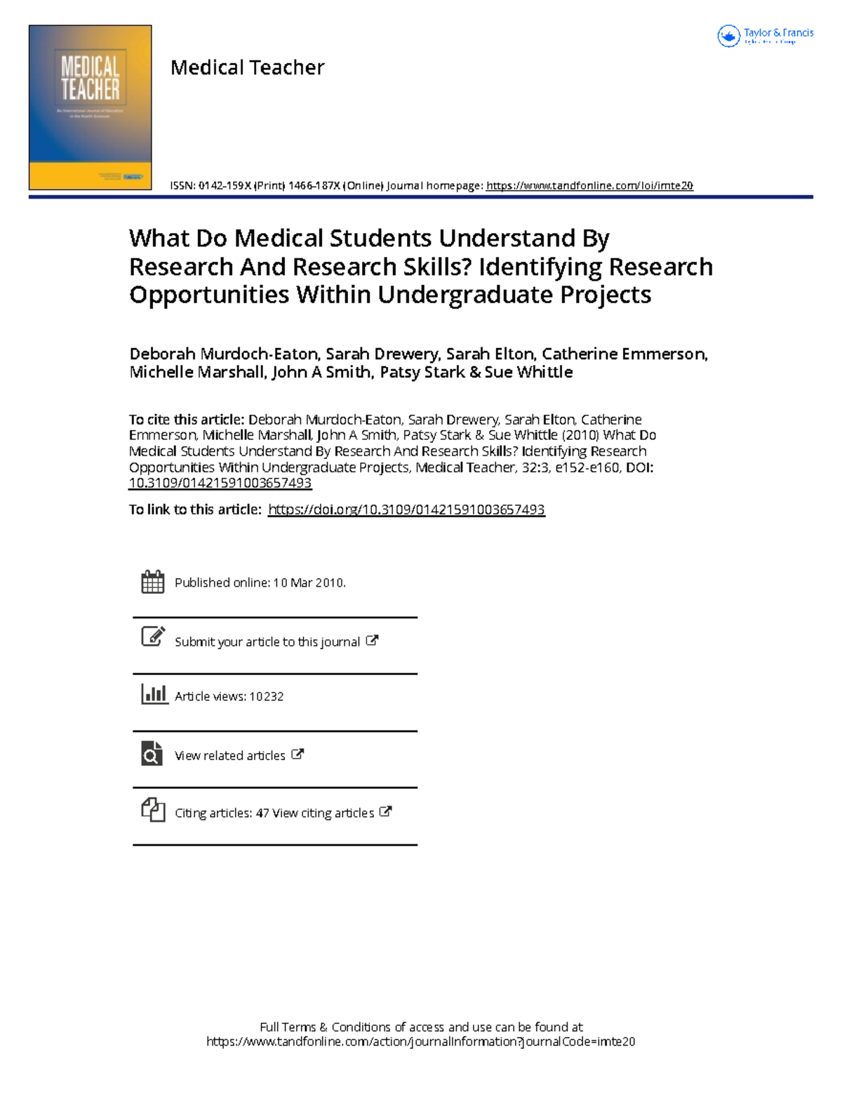 What Do Medical Students Understand By Research And Research Skills
