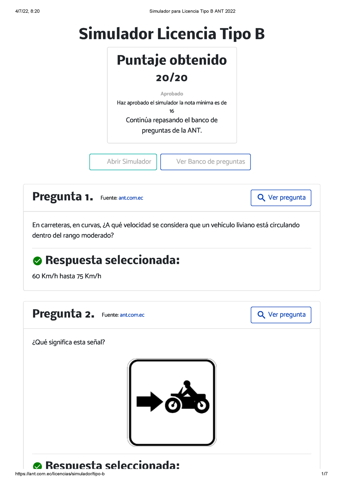 Simulador Para Licencia Tipo B ANT 2022 - 30 - Simulador Licencia Tipo ...