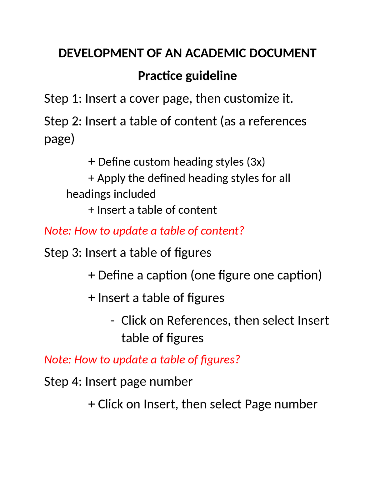 Development OF AN Academic Document Guideline - DEVELOPMENT OF AN ...