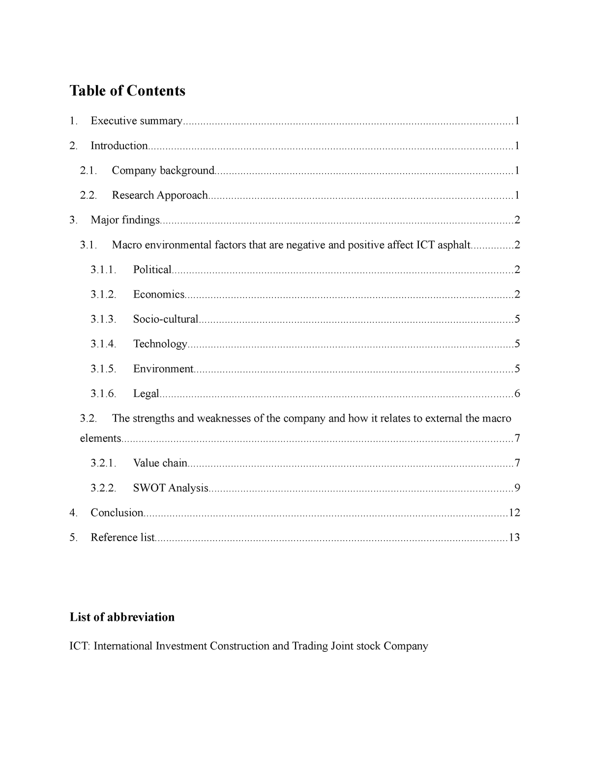 BBE A2 Assignment - Table of Contents 1. Executive - Studocu