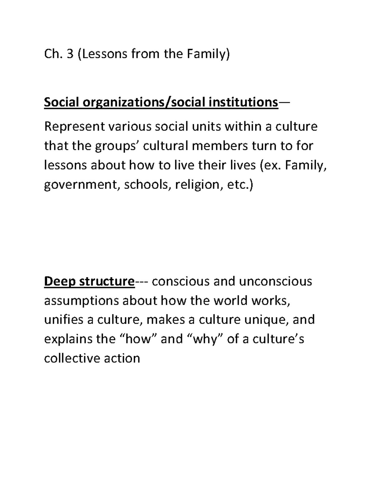 Notes ch 3 - Intercultural Communication - Ch. 3 (Lessons from the ...