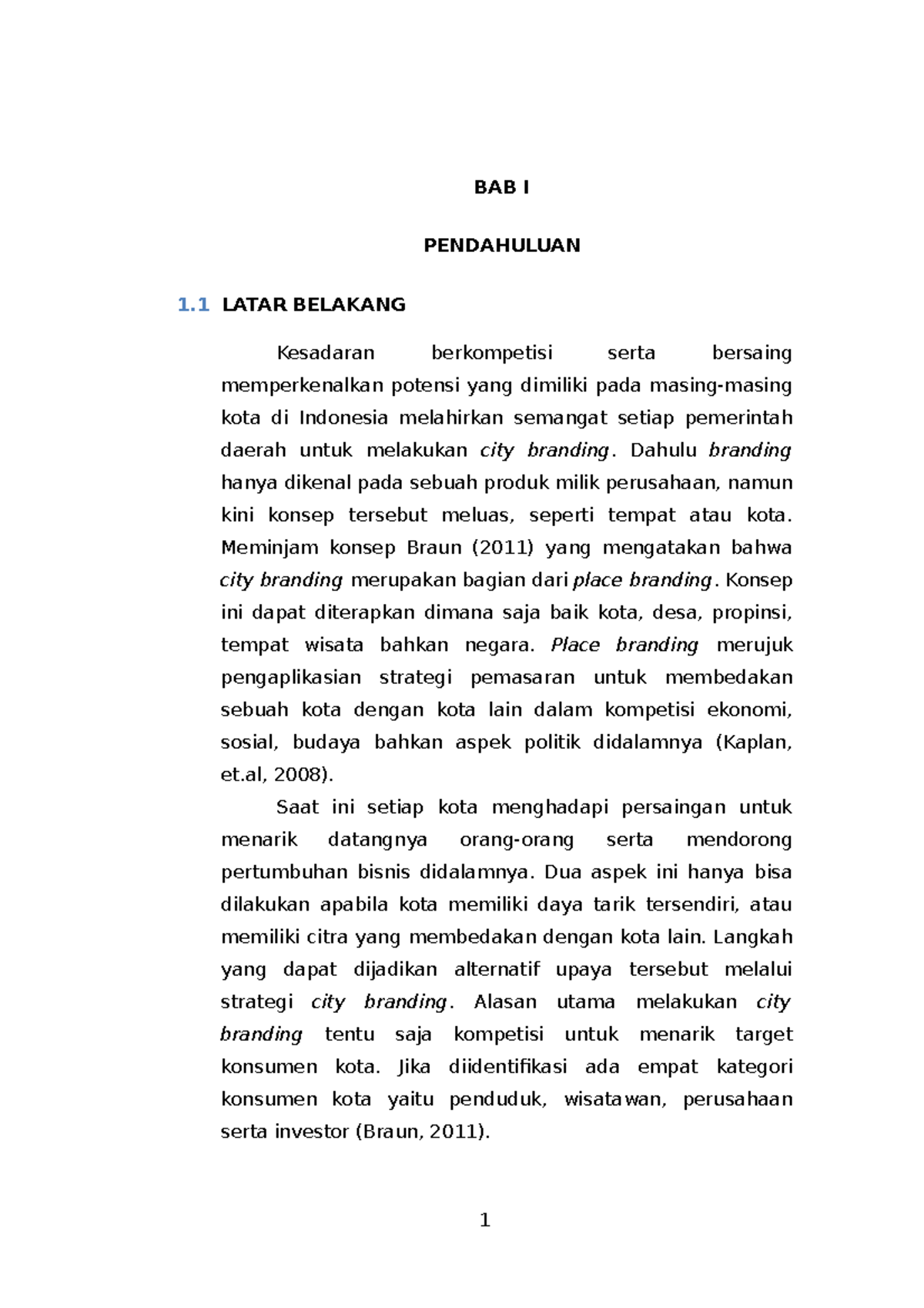 BAB I - Kesadaran Berkompetisi Serta Bersaing Memperkenalkan Potensi ...