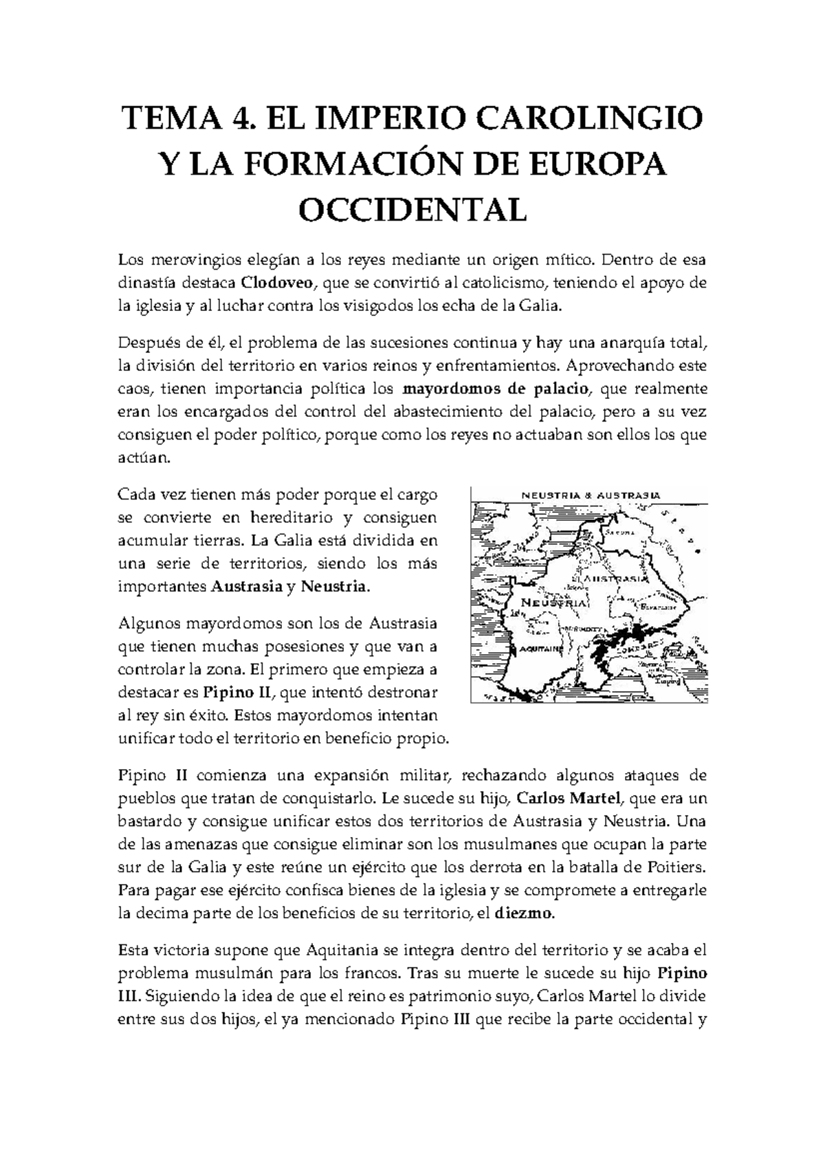 Tema 4. El Imperio Carolingio Y La Formación De Europa Occidental ...