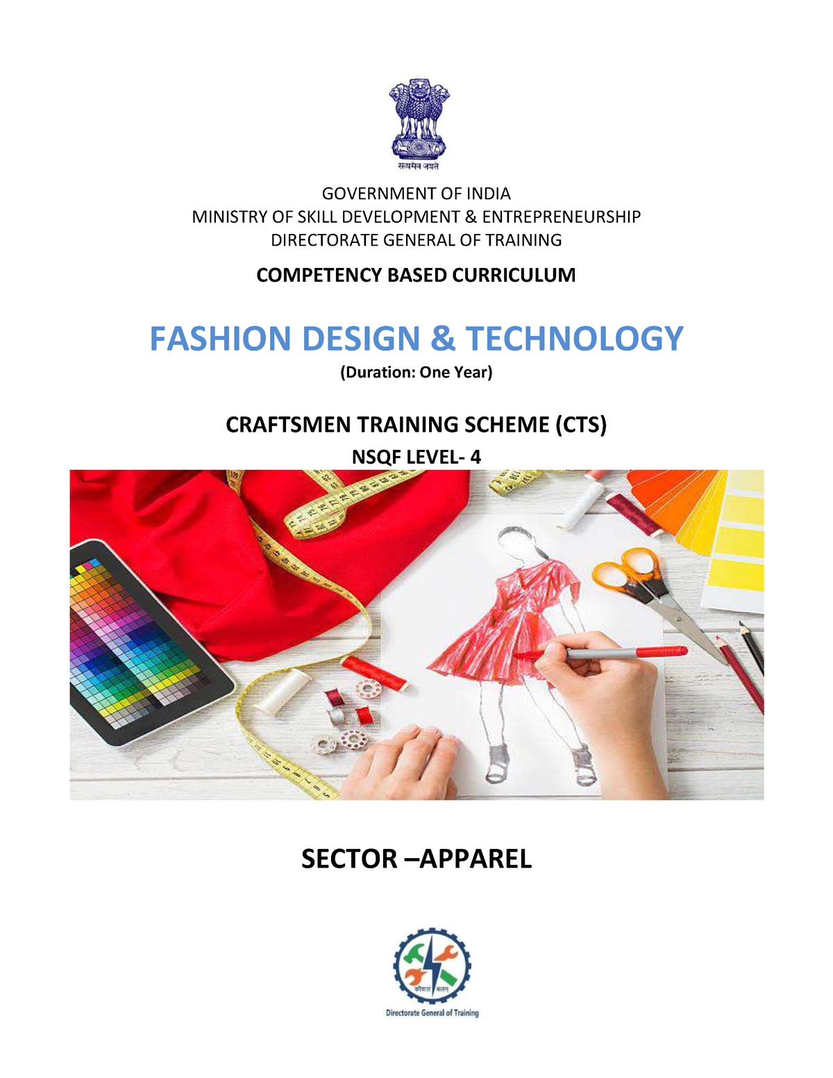 Fashion Design Technology CTS1 - GOVERNMENT OF INDIA MINISTRY OF SKILL ...