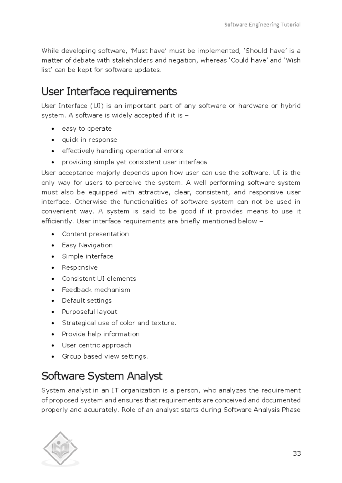 Software Engineering Tutorial-41-80 - While Developing Software, ‘Must ...