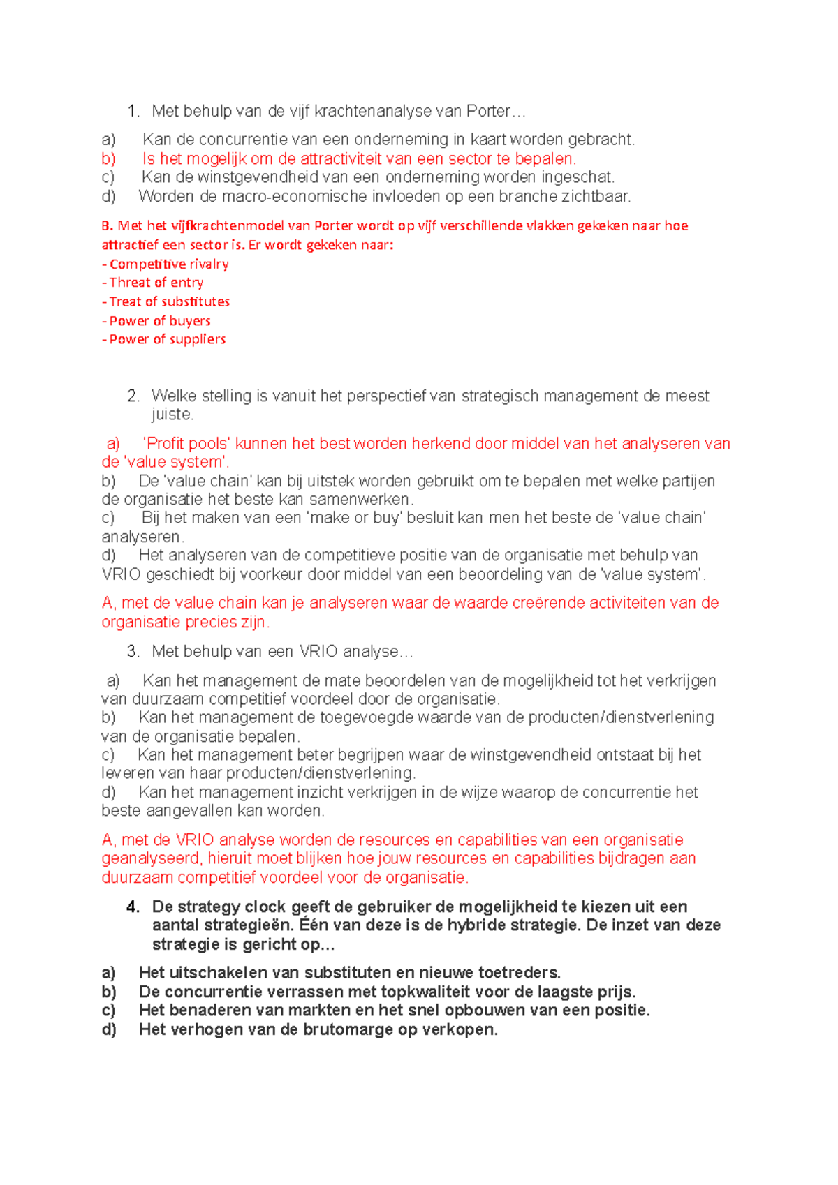 Tentamen Uitwerking V1 - Met Behulp Van De Vijf Krachtenanalyse Van ...