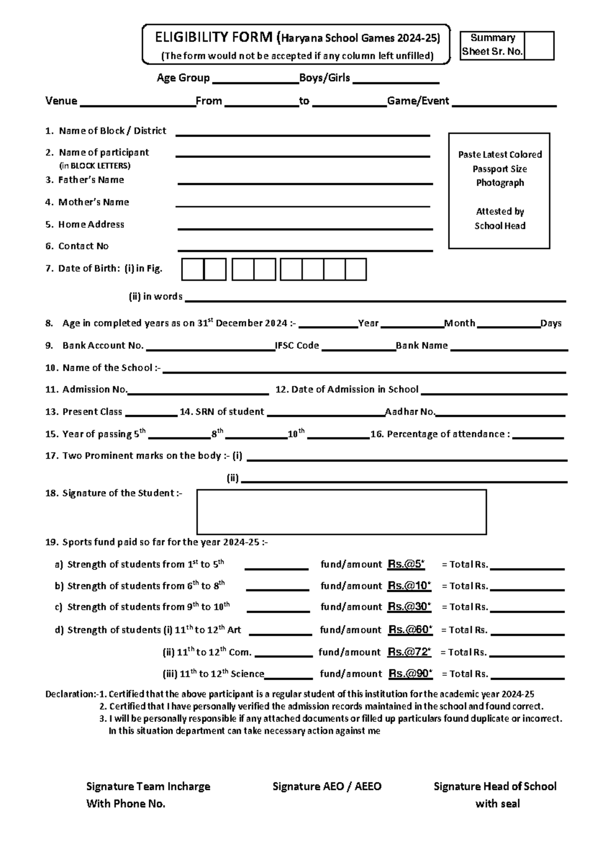Eligibility FORM - all word will be done here then the qualification fo ...