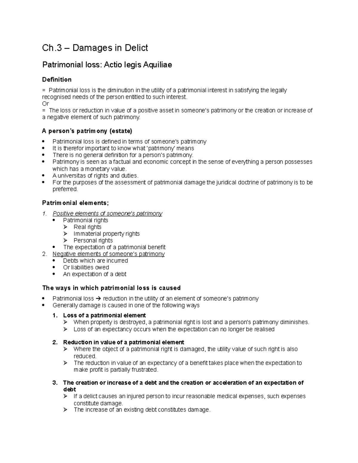 ch-3-damages-in-delict-ch-damages-in-delict-patrimonial-loss