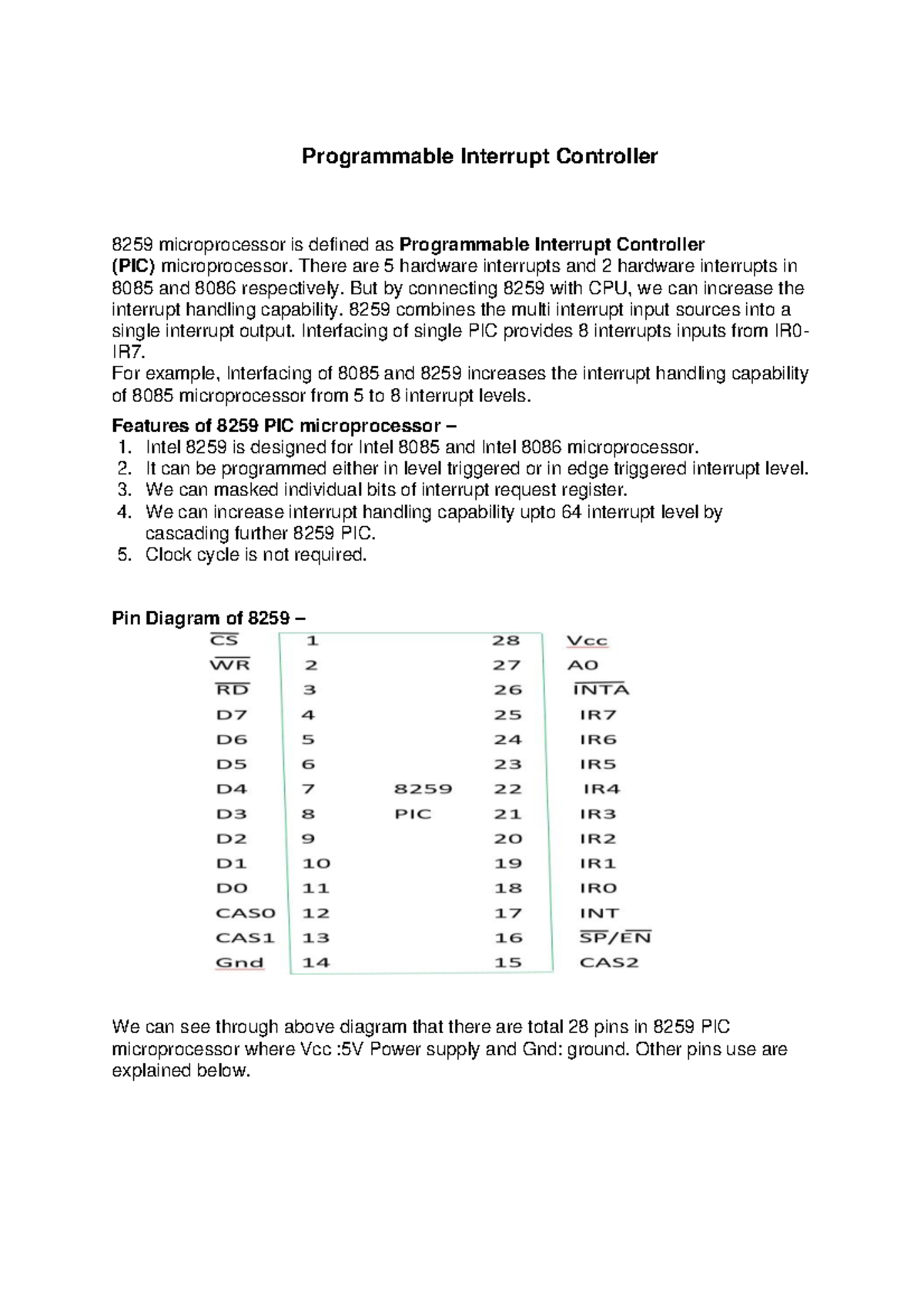 8259 Programmable Interrupt Controller - Programmable Interrupt ...