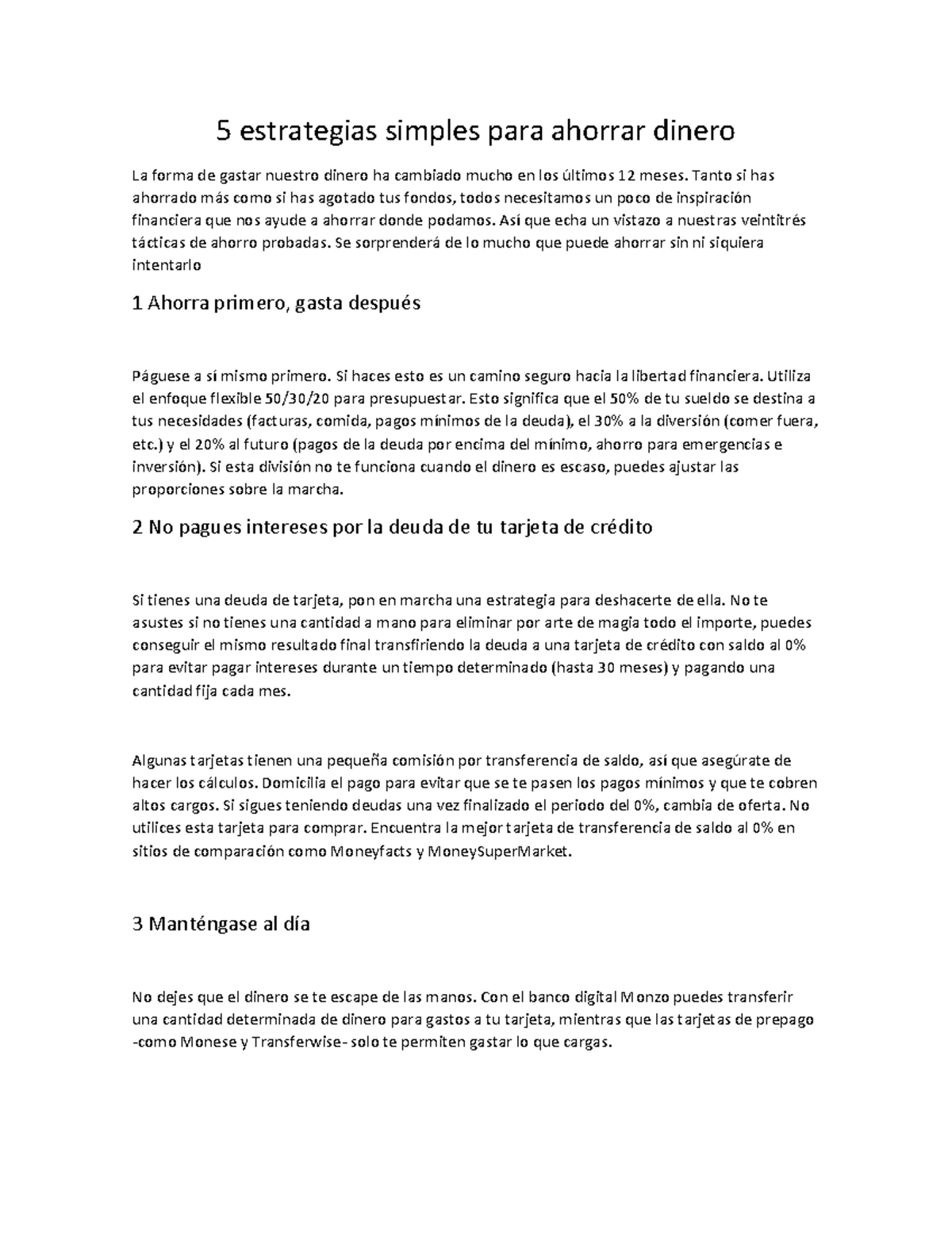 5 estrategias simples para ahorrar dinero - Tanto si has ahorrado más ...