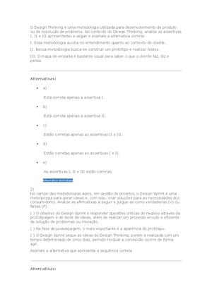 Gabarito Prova Presencial - 1º Chamada - Gestão DE Projetos - A ...