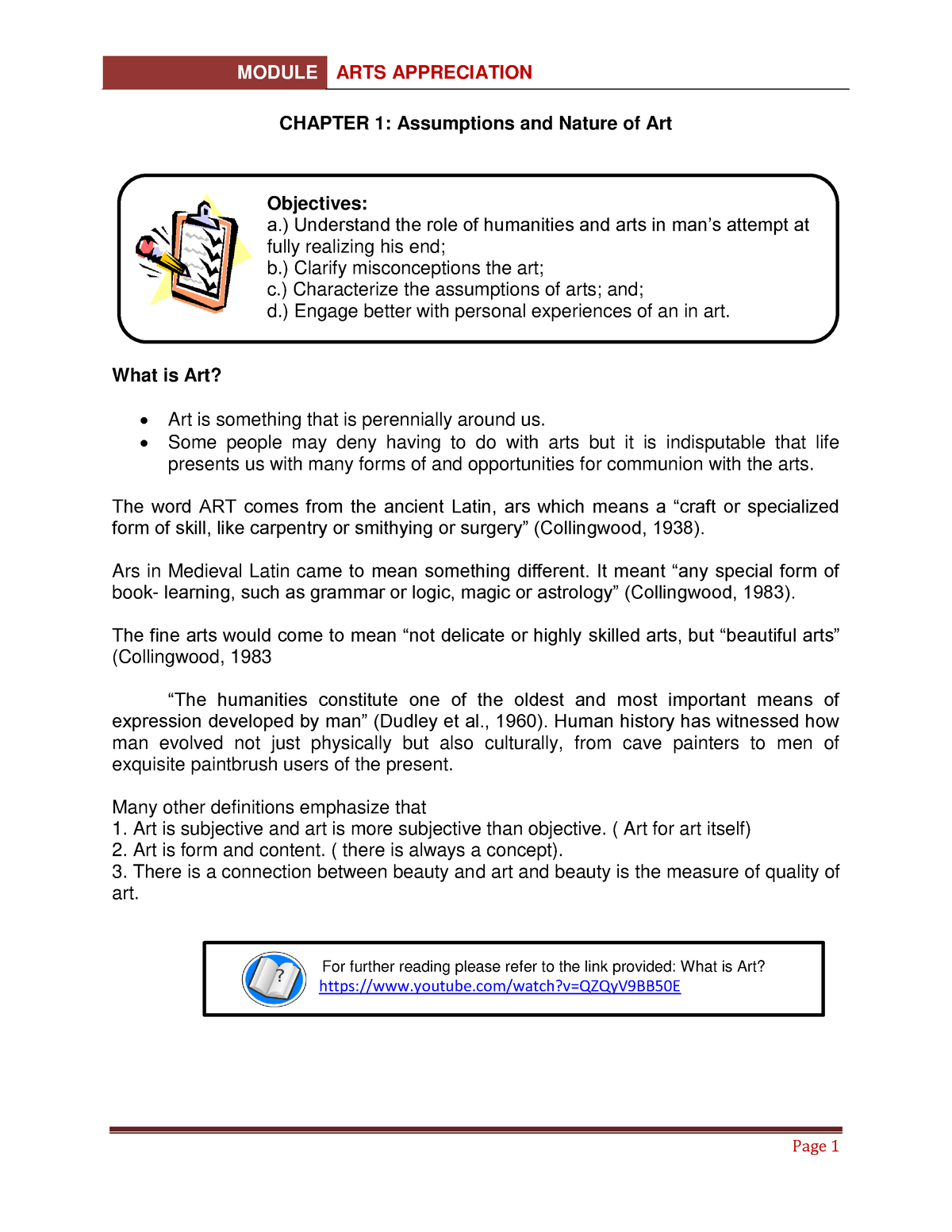 Art Appreciation Chapter 1 - CHAPTER 1: Assumptions And Nature Of Art ...