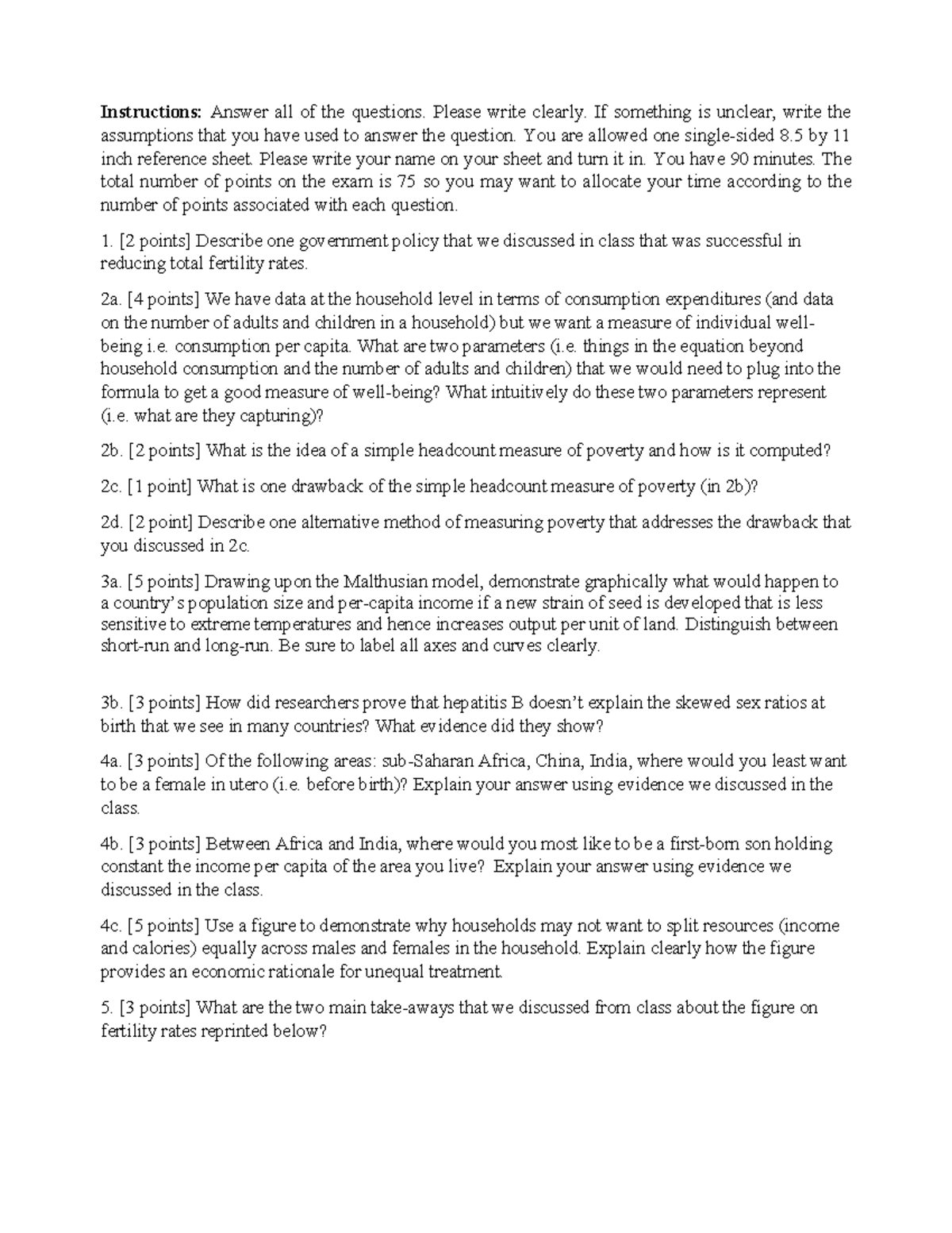 Practice exam 1 - Instructions: Answer all of the questions. Please ...
