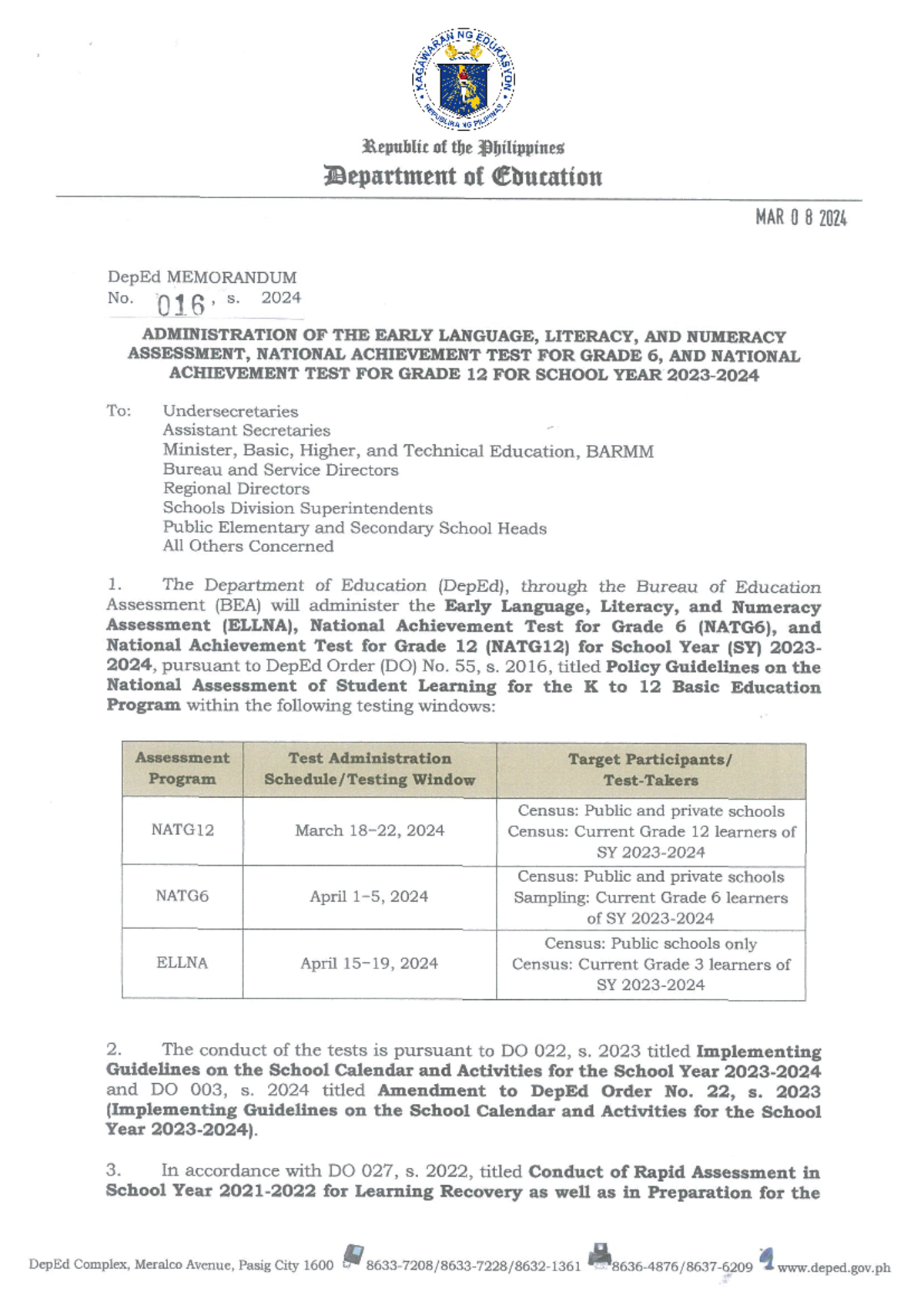 DM S2024 016 - Ama;,a;d,a - 2024 Baseline System Assessment, The ...