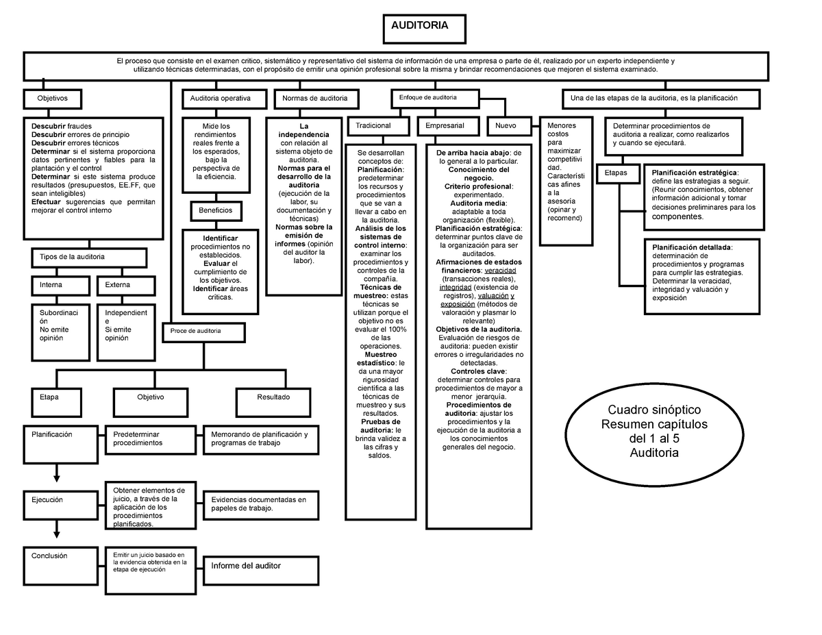 Mapa Conceptual Revisoria Fiscal Cuadro Sinóptico Resumen Capítulos