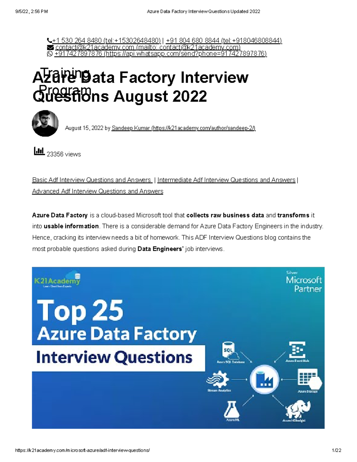 Azure Data Factory Interview Questions - 23356 views Azure Data Factory ...