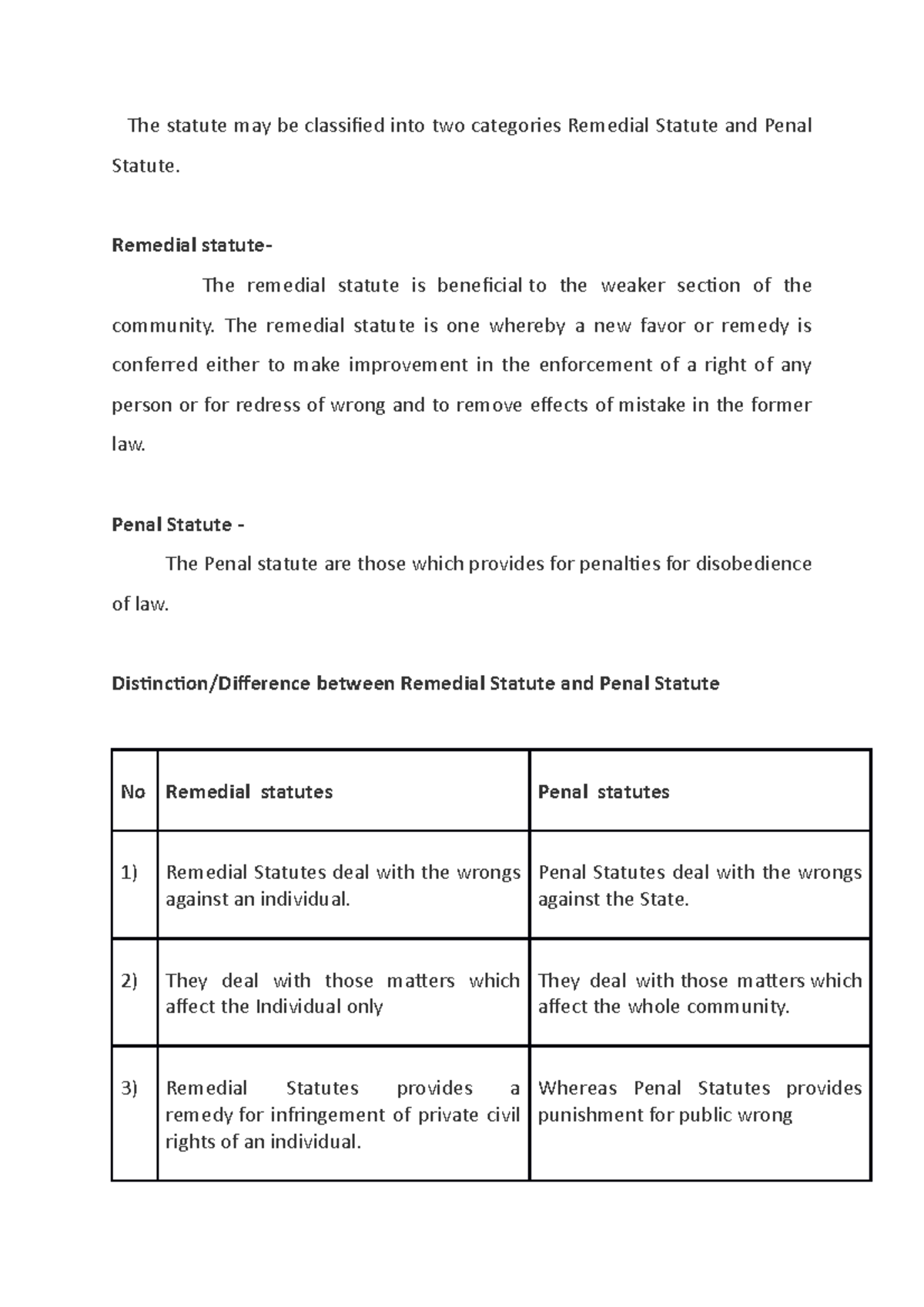 Difference statues cpccccc The statute may be classified into two