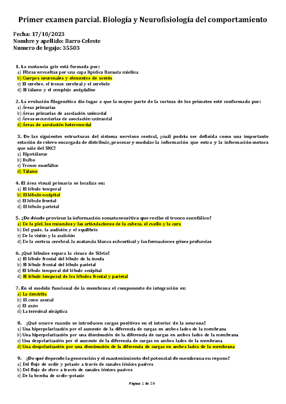 Primer Examen Parcial - Biología Y Neurofisiología Del Comportamiento ...