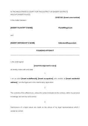 Form 18 – Writ of execution - IN THE HIGH COURT OF SOUTH AFRICA [Insert ...