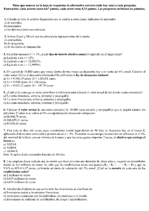 Examen Gestion Financiera Septiembre 2022 - Gestión Financiera - Studocu