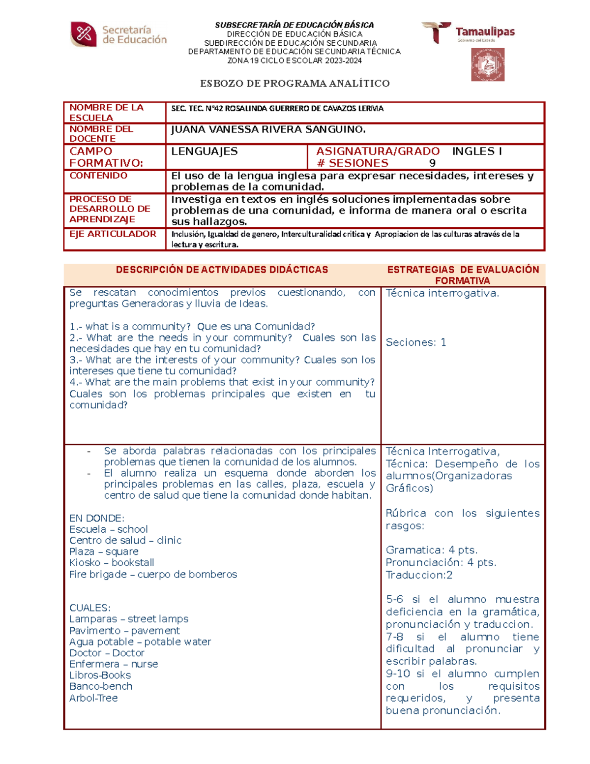Programa AnalíTICO Primer Grado - SUBSECRETARÍA DE EDUCACIÓN BÁSICA ...