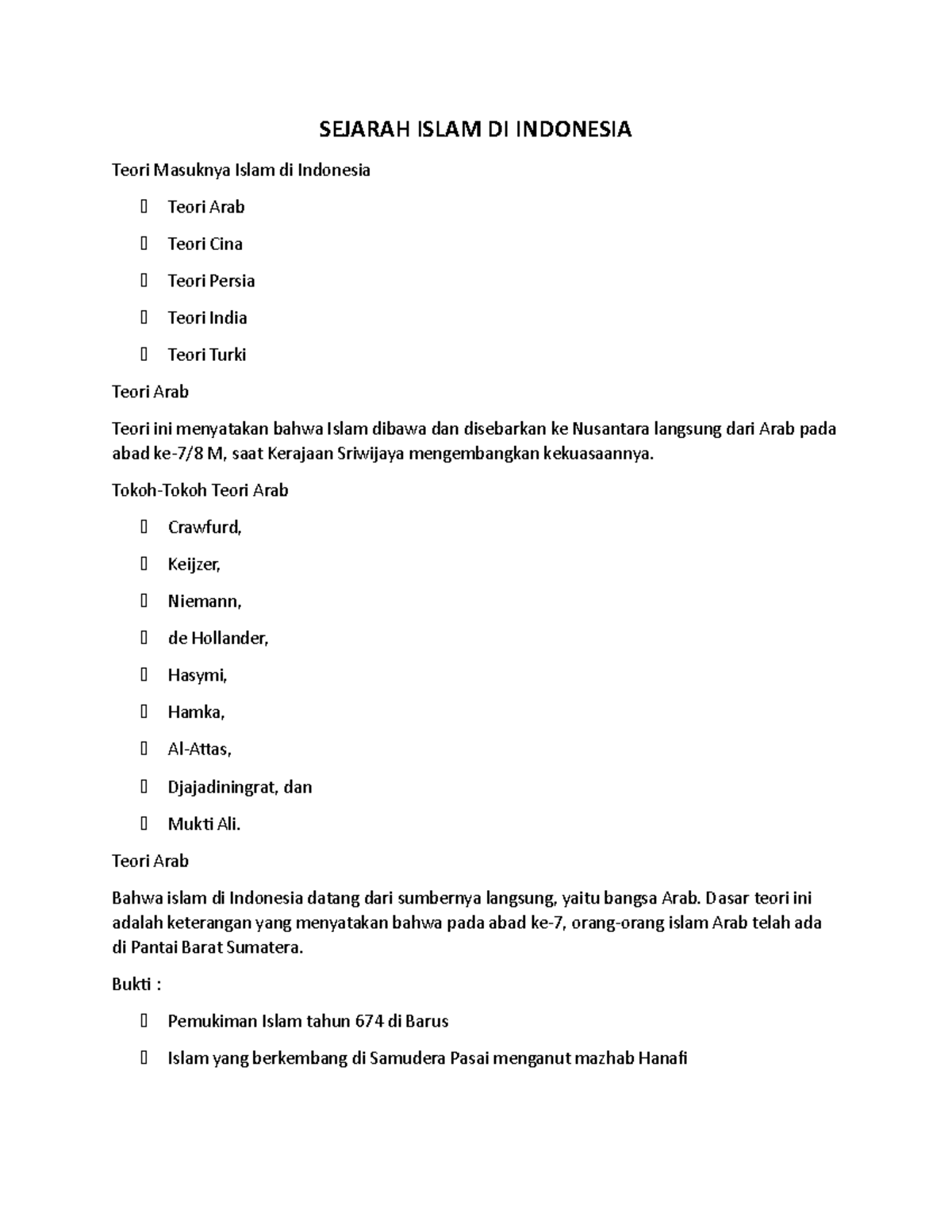 Sejarah Islam Di Indonesia 1 - SEJARAH ISLAM DI INDONESIA Teori ...