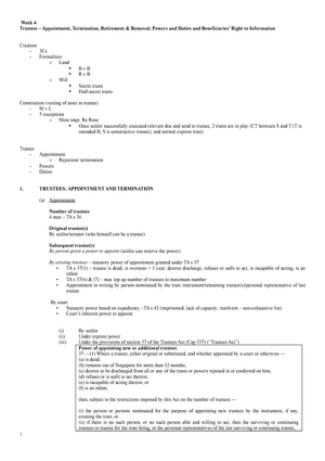 Equity 1 (Intro To Trusts) - A. GENERAL INTRODUCTION TO EQUITY A. Main ...