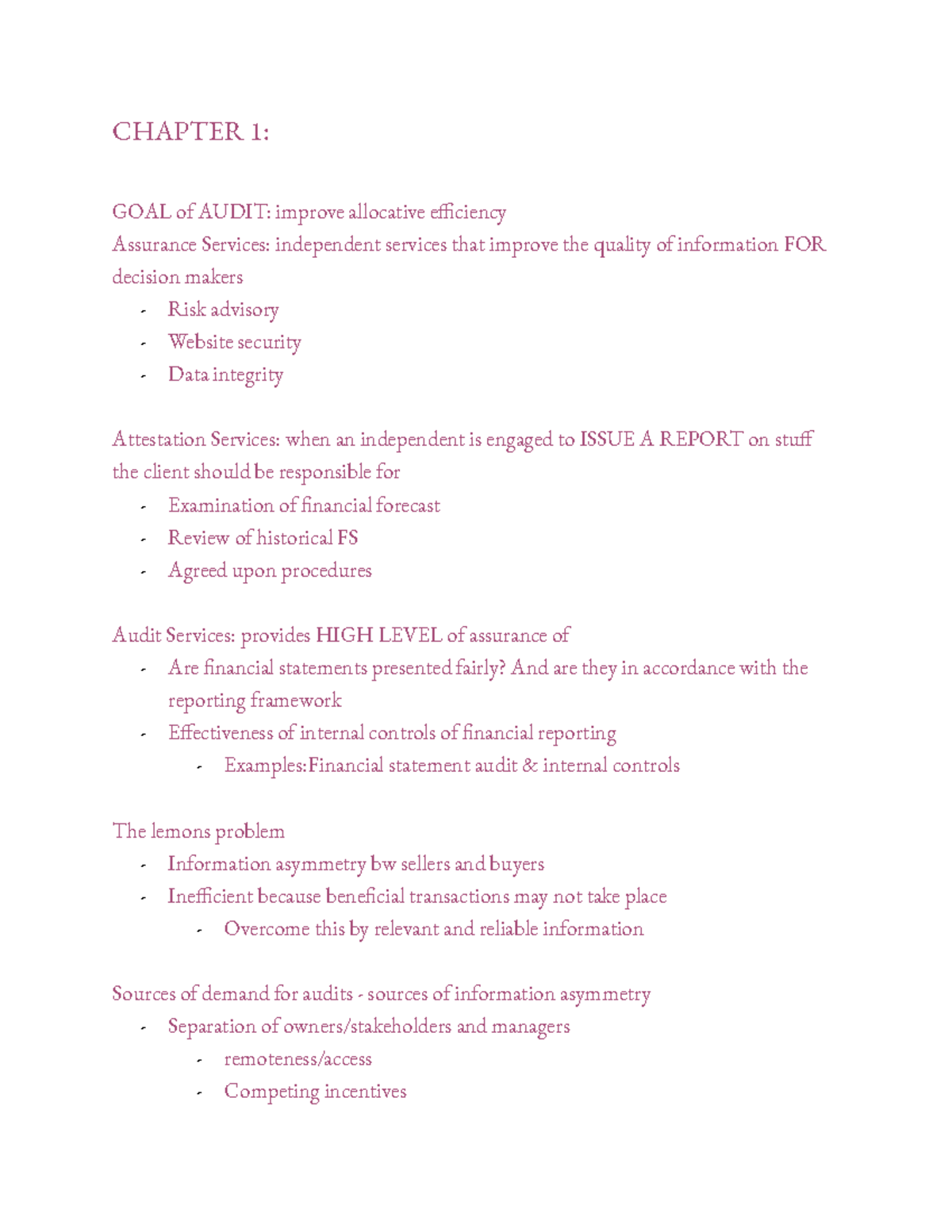 Chapter 1: Introduction And Overview Of Audit And Assurance - CHAPTER 1 ...