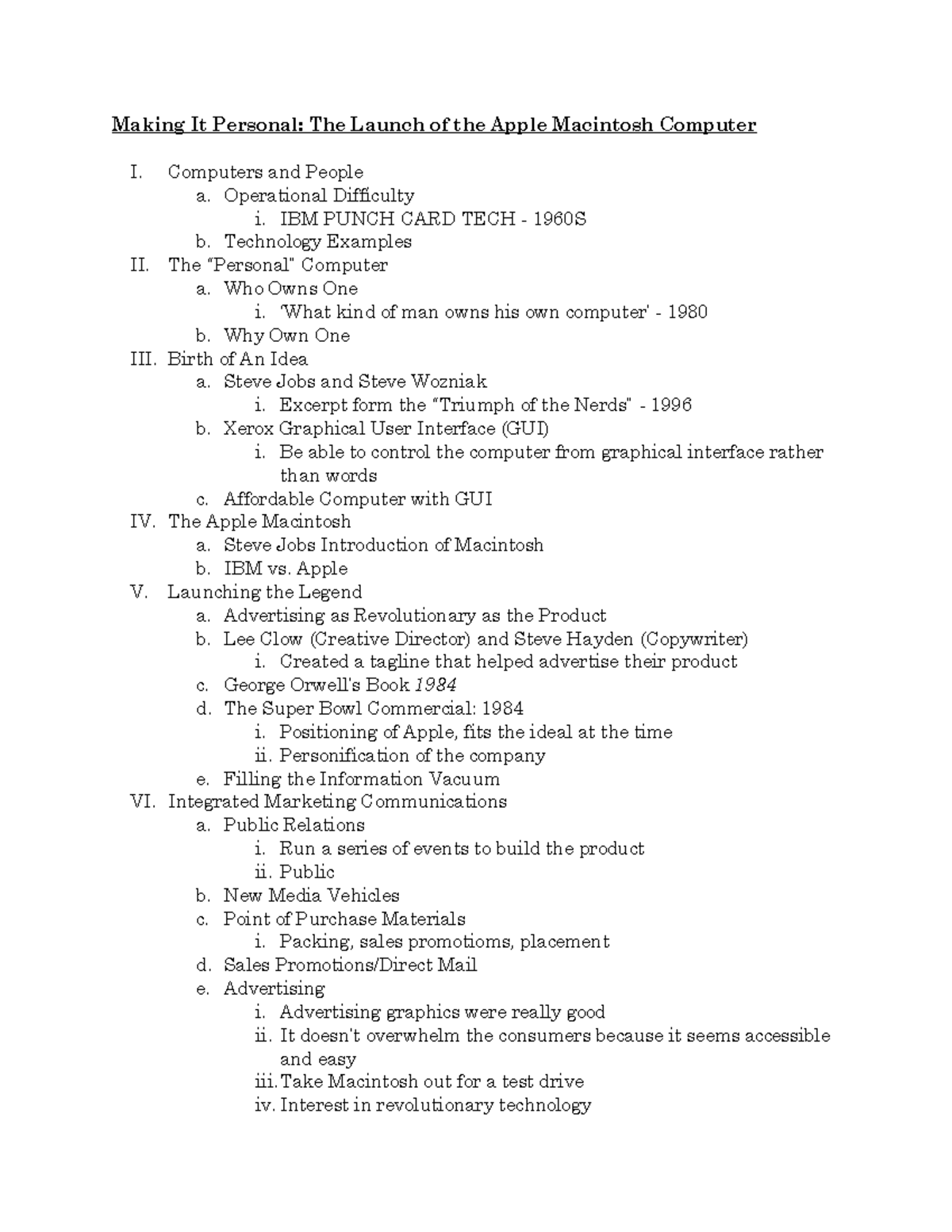 Apple Macintosh - notes from lecture for quizzes and exams - Making It ...