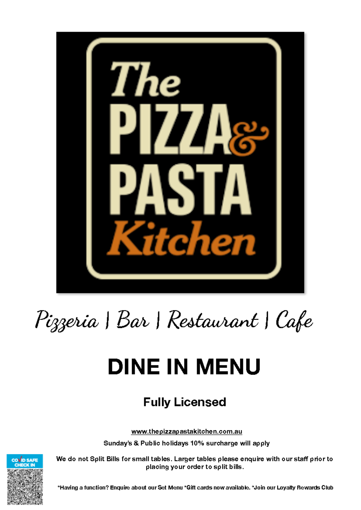 Elite Pizza & Restaurant Ii Menu Dine+In+Menu+The+Pizza+&+Pasta+Kitchen+ - Pizzeria | Bar | Restaurant