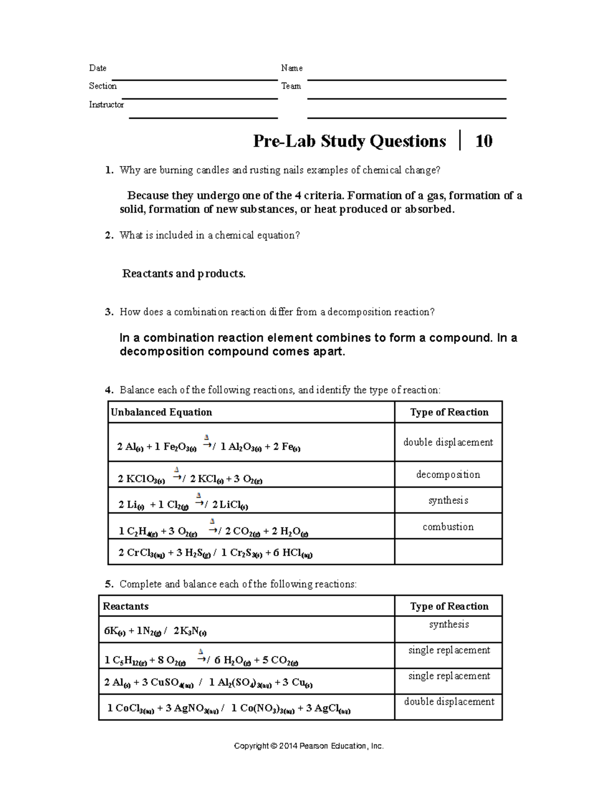 LAB 10 - THIS IS A LAB - Date Name Section Team Instructor Pre-Lab ...