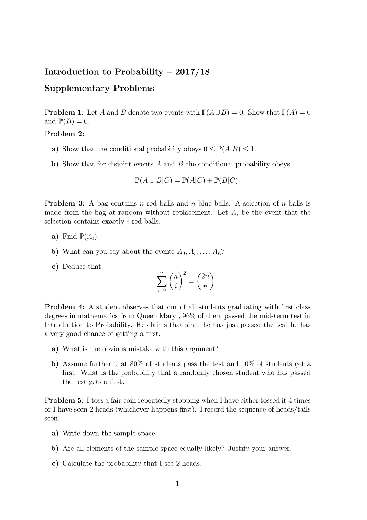 MTH4107 2017-2018 Problems - Introduction To Probability – 2017/18 ...