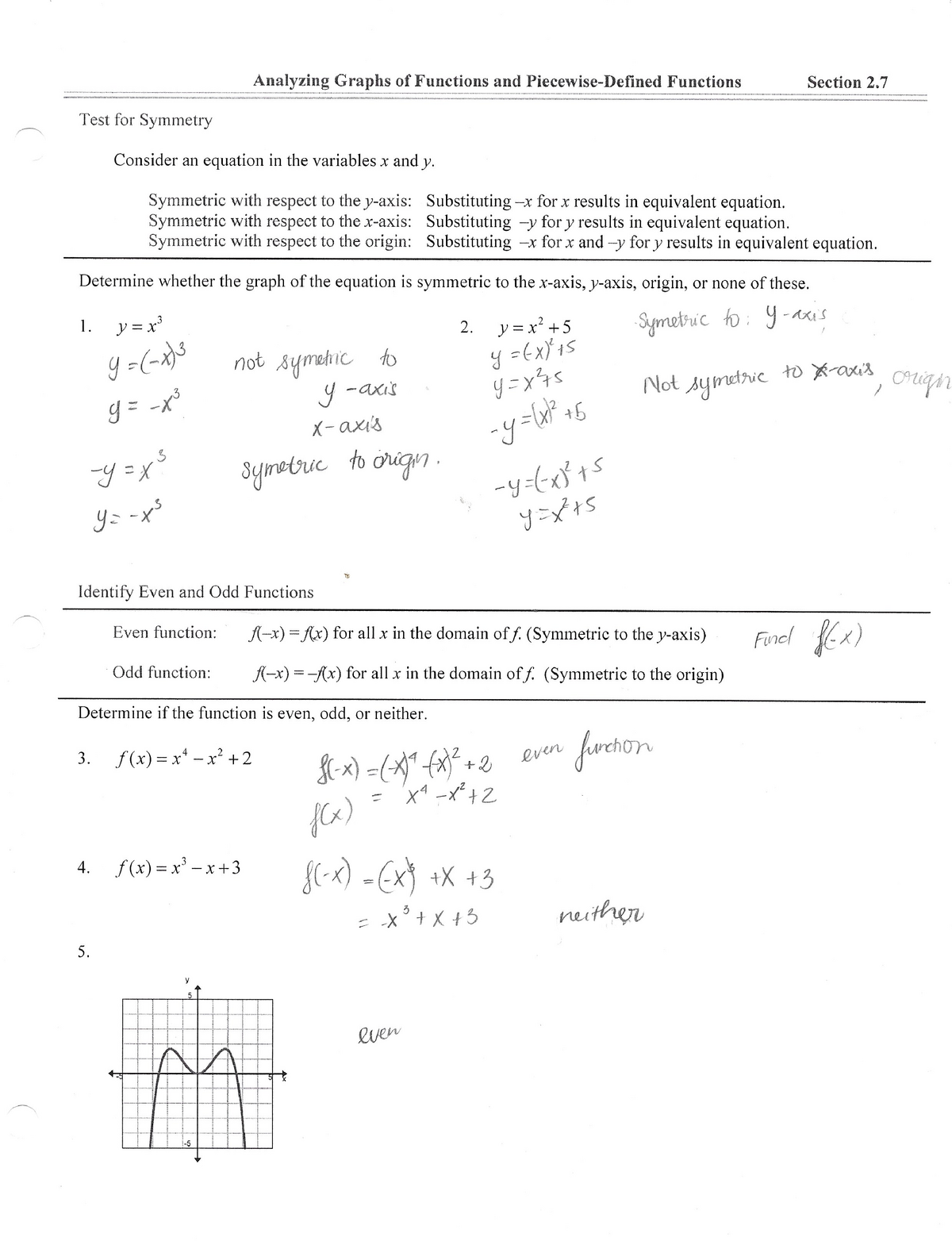 Analyzing Graphs of Functions and Piecewise - MAT 1020 - Studocu