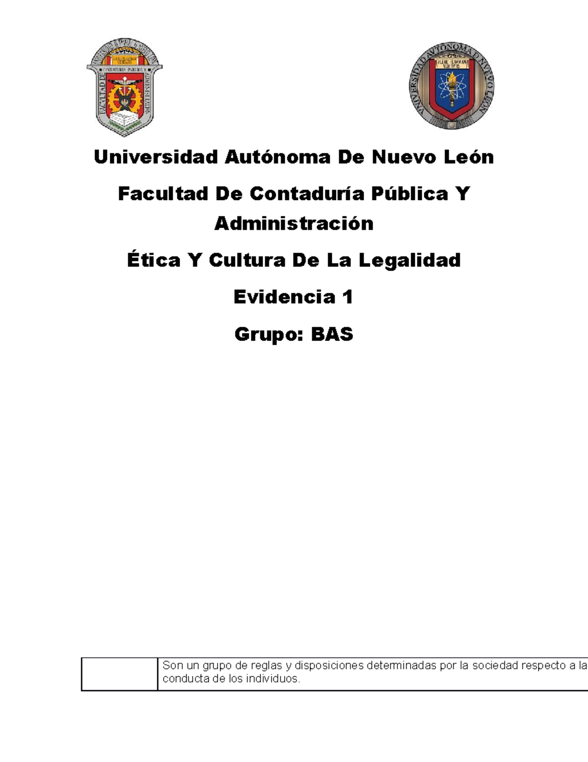 Evidencia 1 - Universidad Autónoma De Nuevo León Facultad De Contaduría ...